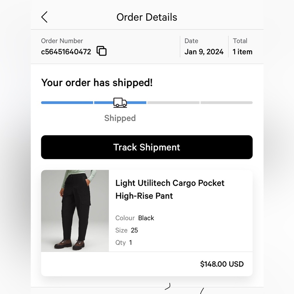 Lululemon Light Utilitech Cargo Pocket High Rise Pant